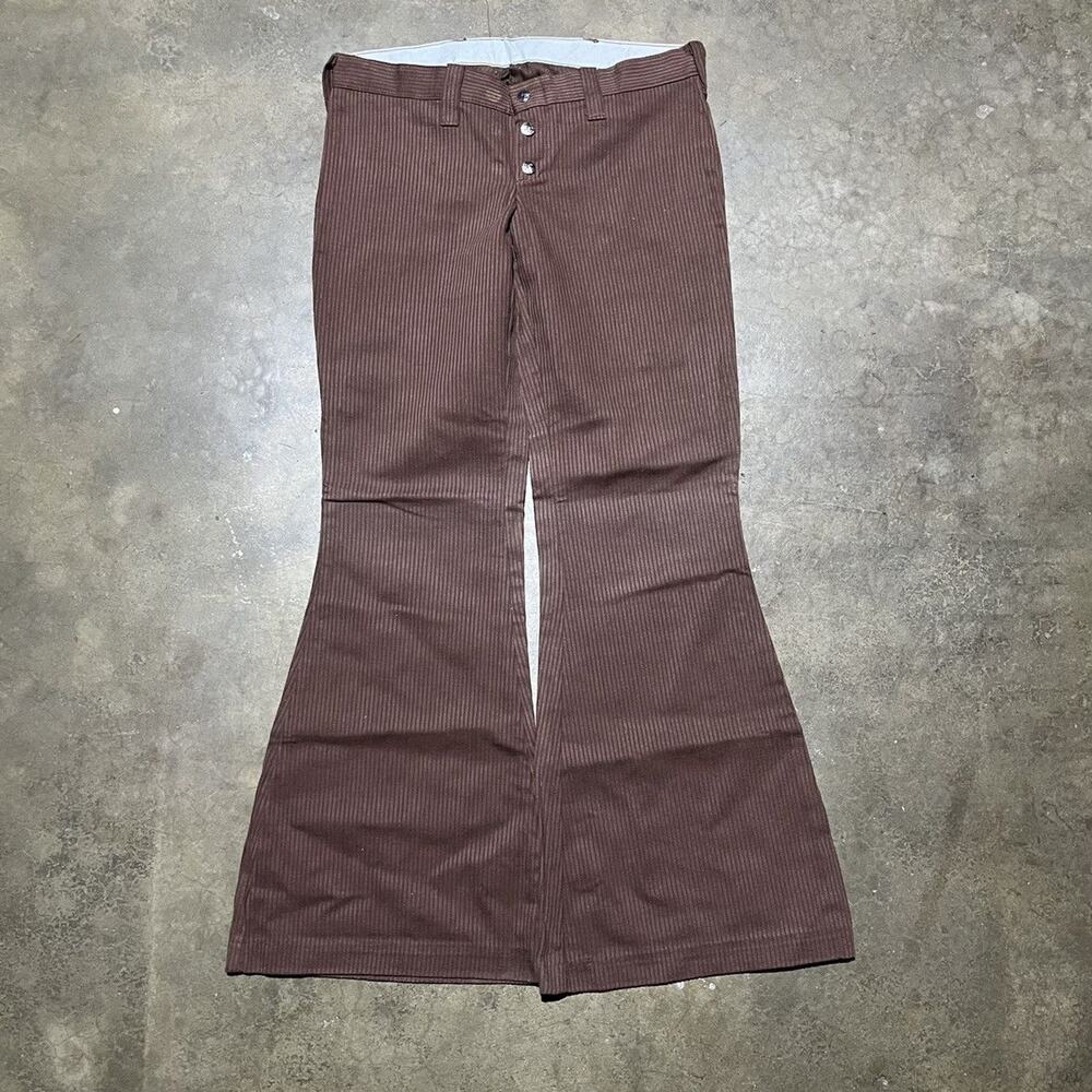 NOS Vintage 70s Choppers Brown Bell Bottom Pants 30x31